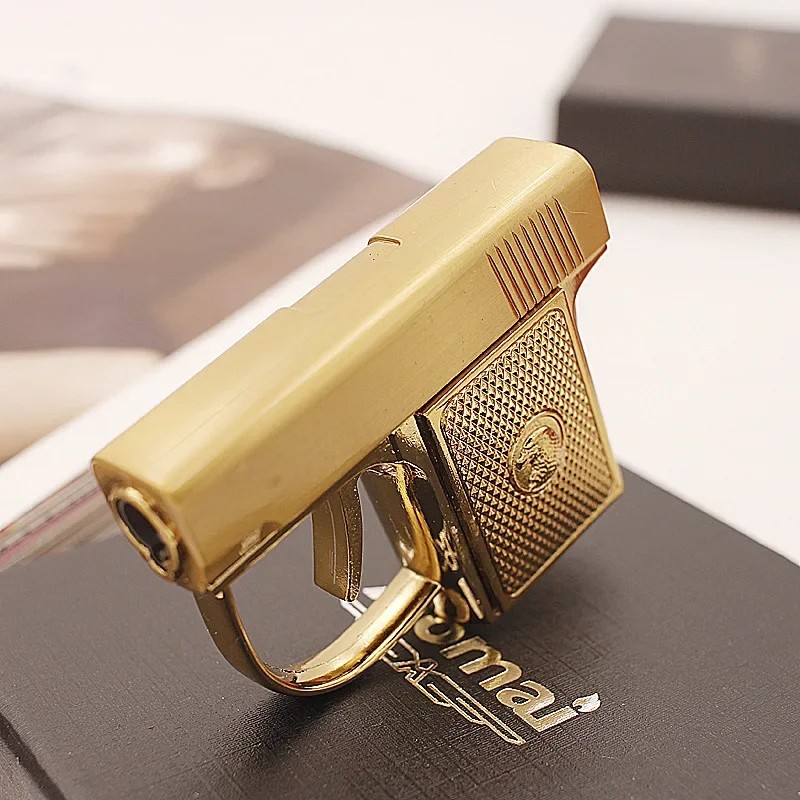 Newest Metal Portable Mini Gun Type Lighter Direct Windproof Gift Collection
