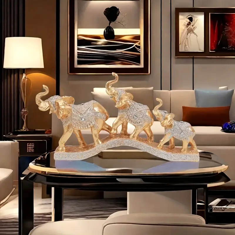 Tuoyuanjia Resin Elephant Figurines Set of 3