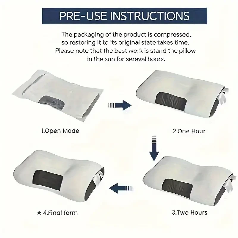 2pcs Soft Adjustable Ergonomic Orthopedic Contour Support Pillow