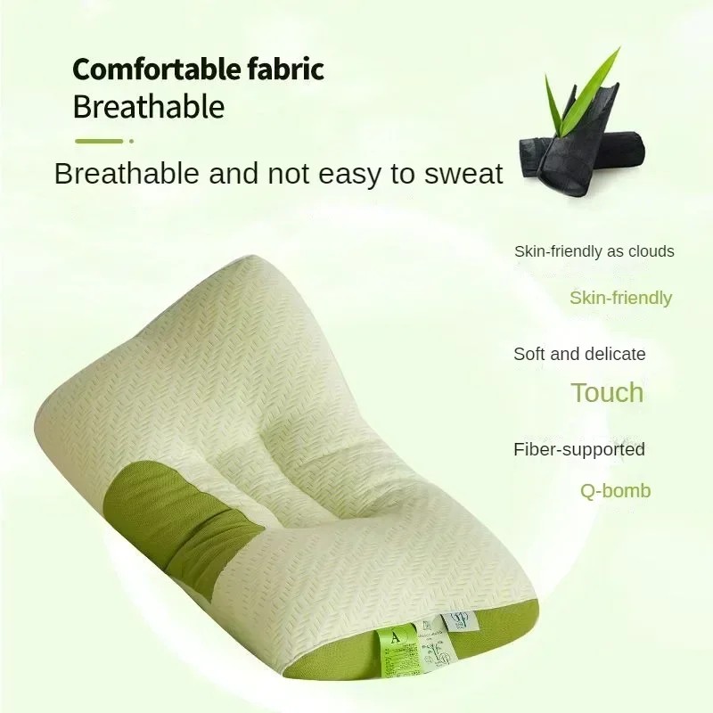 Memory Cotton Bamboo Charcoal Pillow Core  Sleep Aid for Cervical Spine Protection
