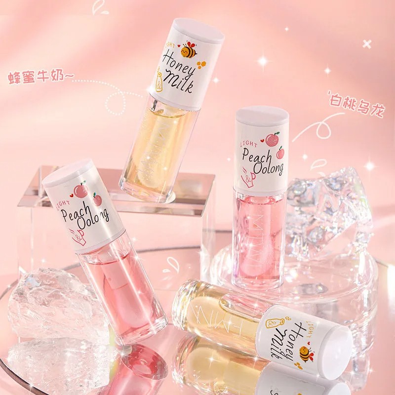Peach Milk Honey Lip Oil  Relieves Dryness, Moisturizing Lip Gloss