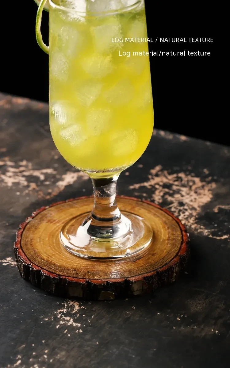 Circular Natural Wooden Pile Thermal Insulation Dining Table Anti-skid Mat