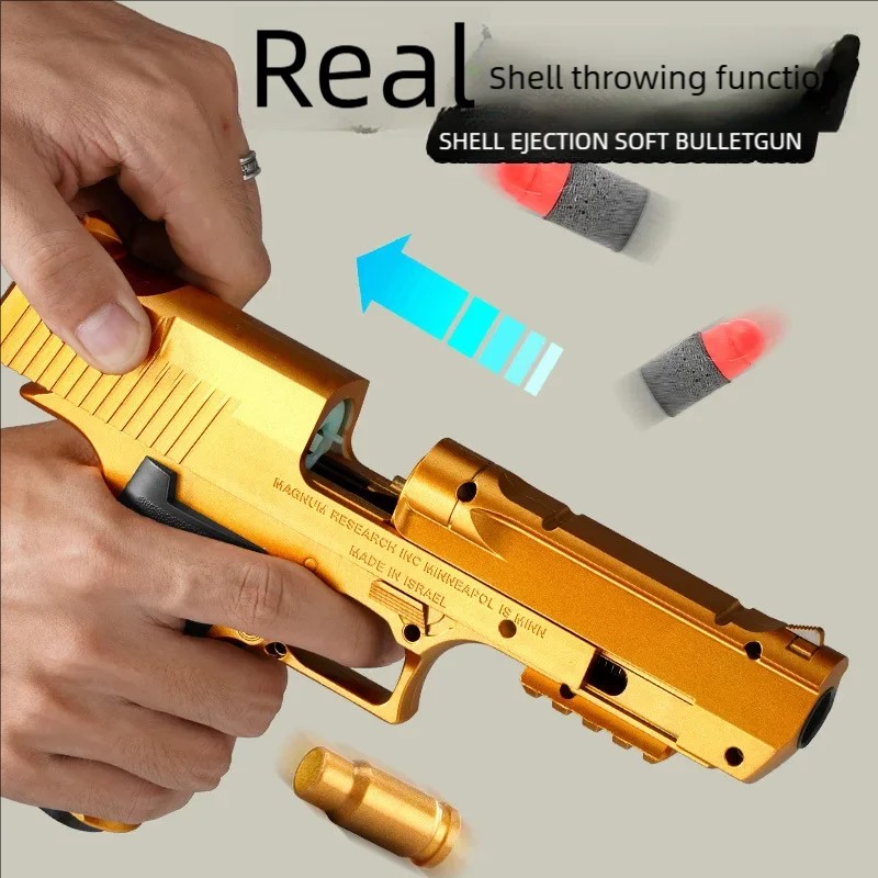Outdoor Toy Pistol  Gold Desert Eagle, Spring-Loaded M1911