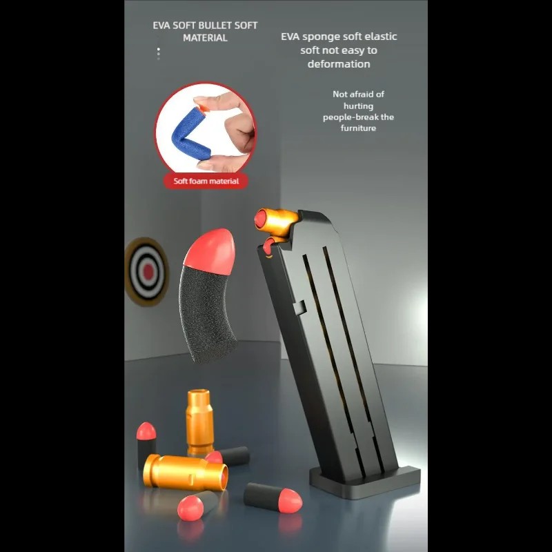 Outdoor Toy Pistol  Gold Desert Eagle, Spring-Loaded M1911