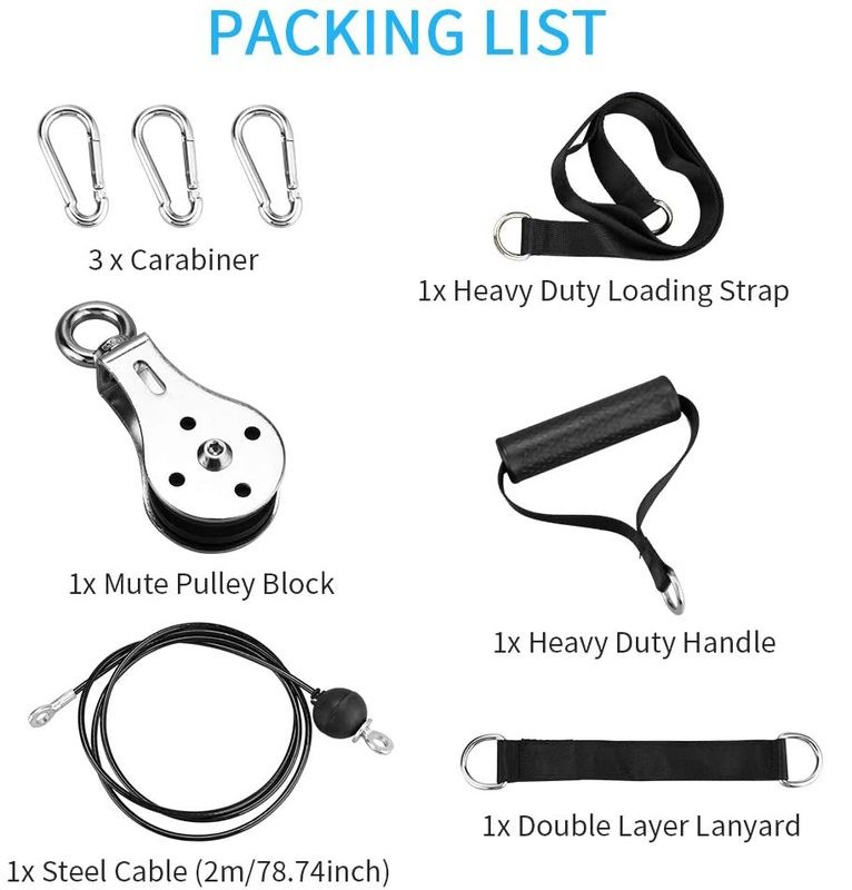 Fitness Pulley Cable System Biceps Triceps Home Gym Strength Training