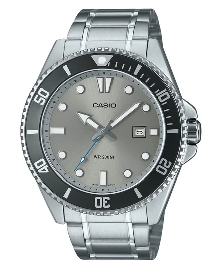 Casio Standard Analog Stainless Steel Grey Dial Quartz MDV-107D-8AV 200M Men's Watch