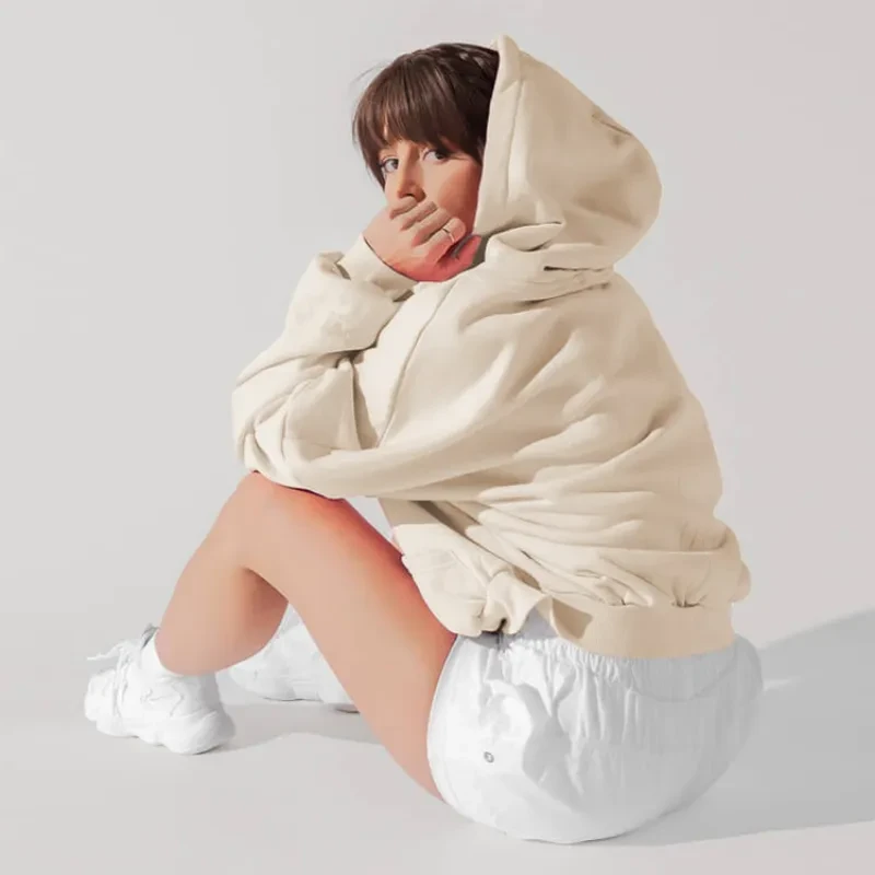 Zipper Hoodies Sports Jacket Loose Hooded Sweatshirt