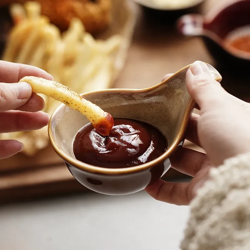 Creative Ceramic Sauce Plate Domestic Hot Pot Seasoning Plate