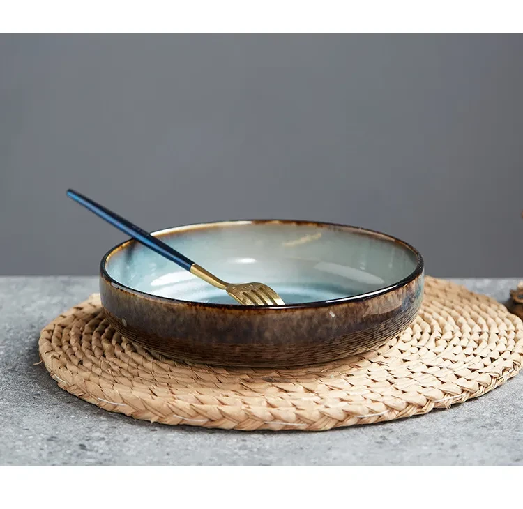 Beautiful Ceramic Plate Home Deep Plates High Edge Pasta Nordic Student Meal Tray