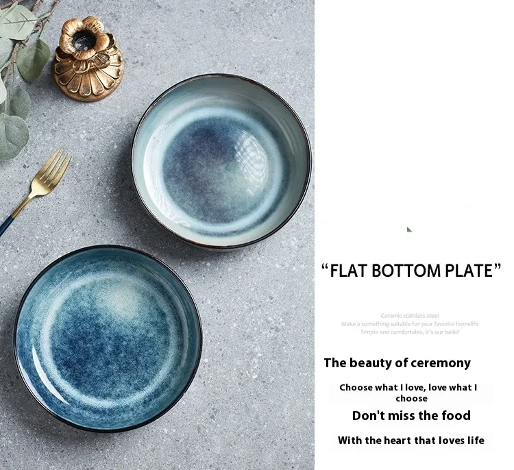 Beautiful Ceramic Plate Home Deep Plates High Edge Pasta Nordic Student Meal Tray