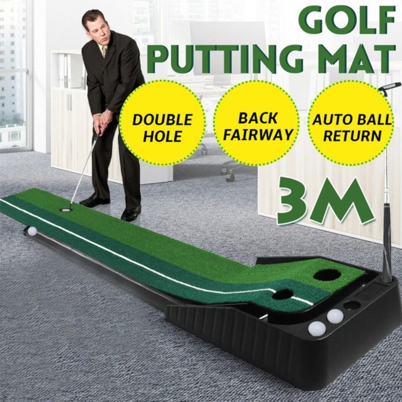 PGM Golf Putting Green Putting Trainer Mat Ball Auto Return