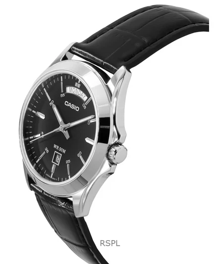 Casio Analog Black Dial MTP-1370L-1AVDF MTP-1370L-1AV Mens Watch