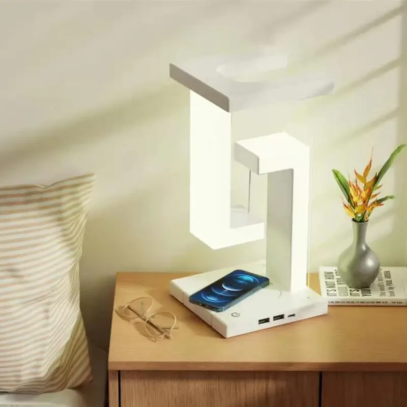 LED Table Lamp - Suspended Anti-Gravity Wireless Charging Desk Light