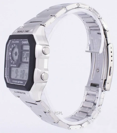 Casio Digital World Time WR100M AE-1200WHD-1AVDF AE-1200WHD-1AV Mens Watch