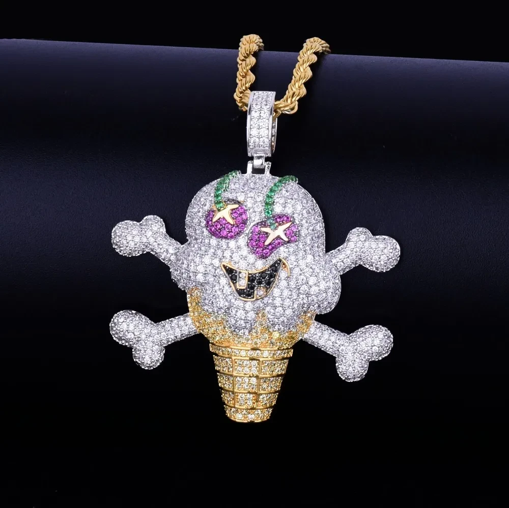 Skull ice cream pendant necklace