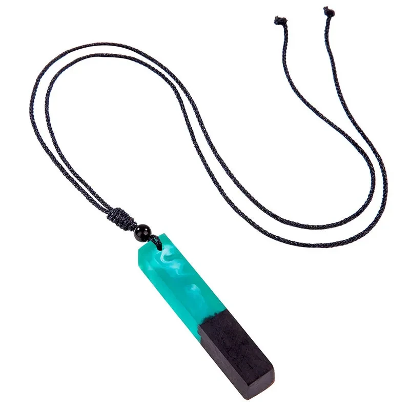 Retro Black sandalwood long rope necklace