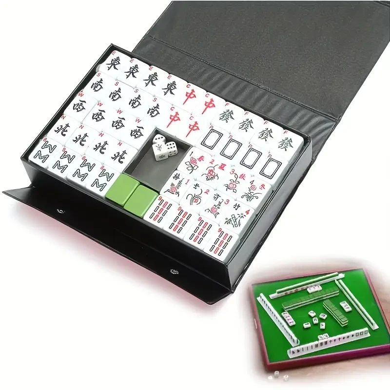 1 Set Deluxe Edition Portable Mahjong Set