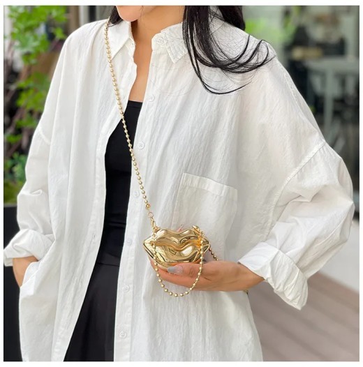 Personalized Lip Shape Shiny Shoulder Bag