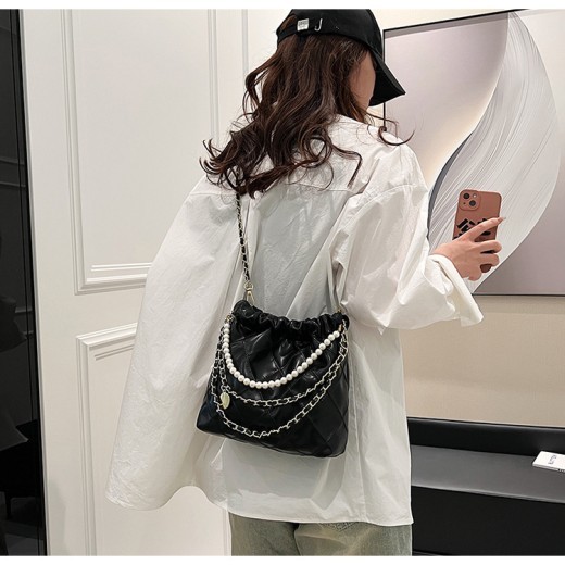 Women's Bag Popular Niche Texture Garbage Rhombus PU Hand