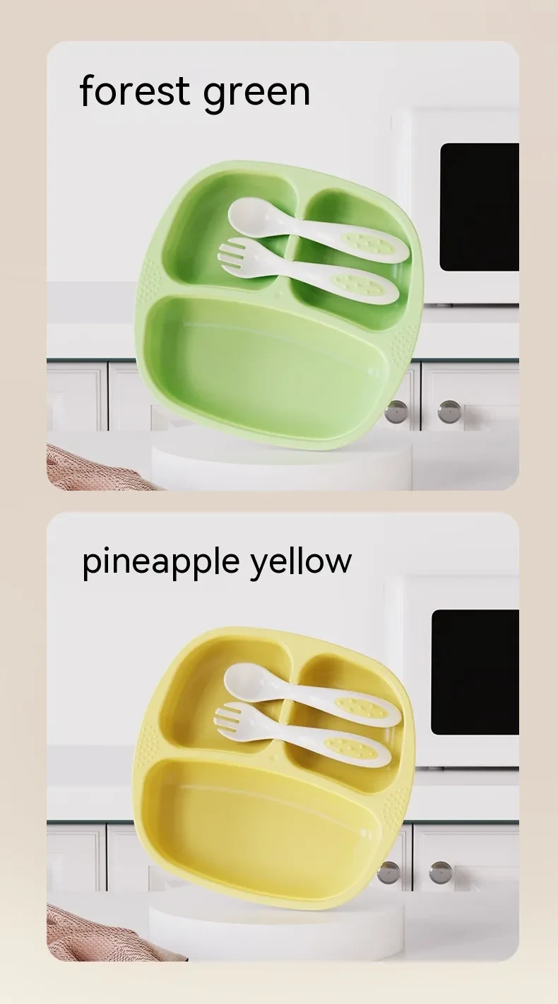 Baby Eating Special Solid Food Bowl Drop-resistant Three Grid Divided Plate