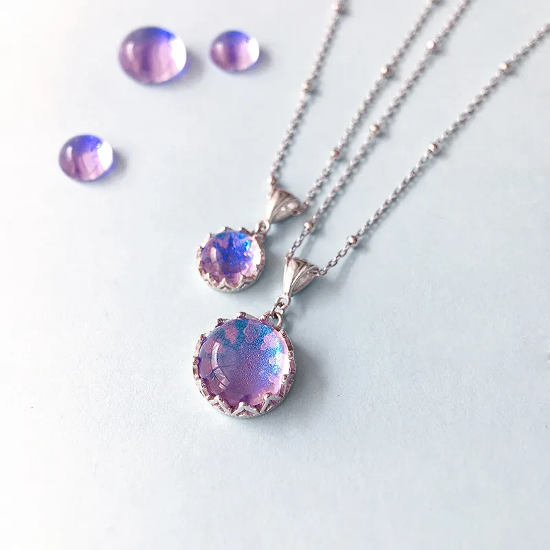 Glass 925 Silver Necklace Pendant