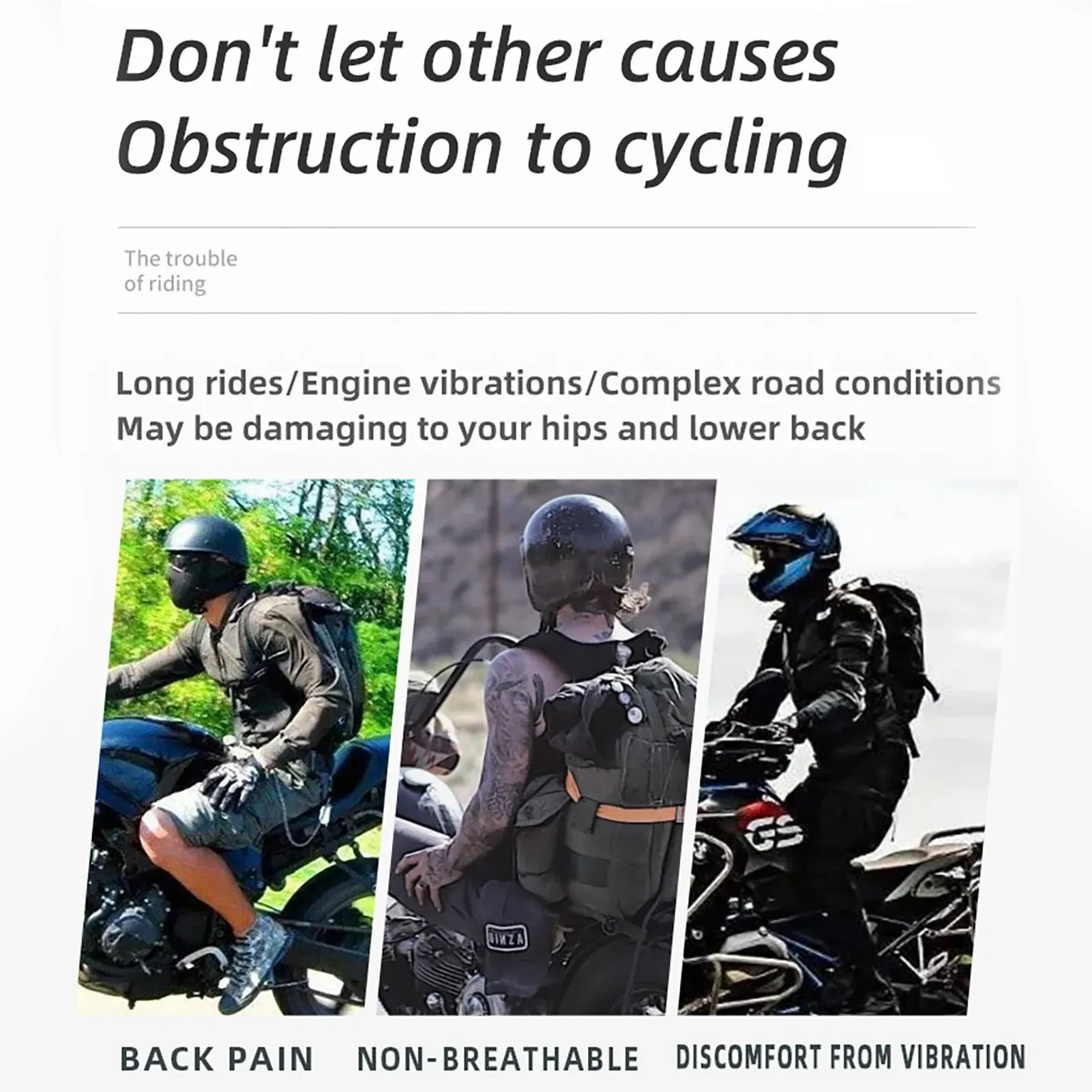 Motorcycle Cushion Shock Absorption Thickened, Sun Proof And Breathable