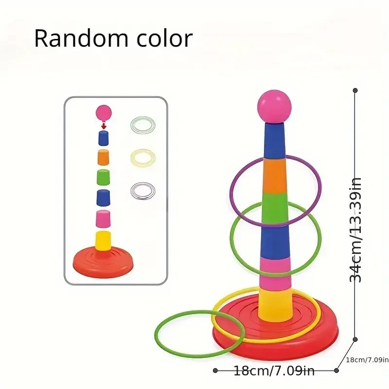Fun Ring Toss Game Set with Multiple Colorful Hoops