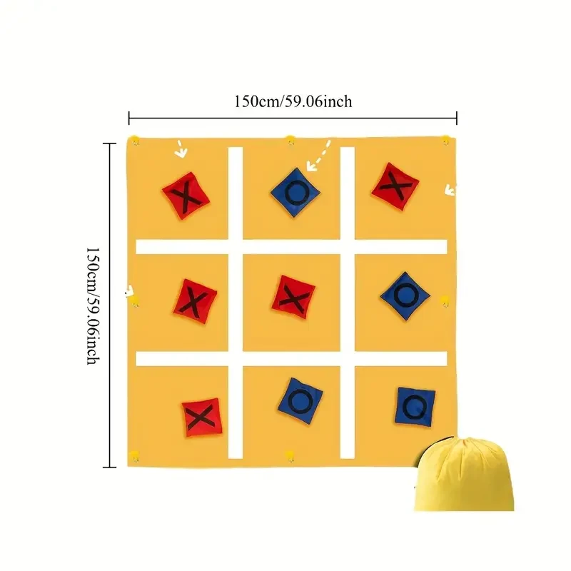 Microfiber Bean Bag Toss Game with Grid Design