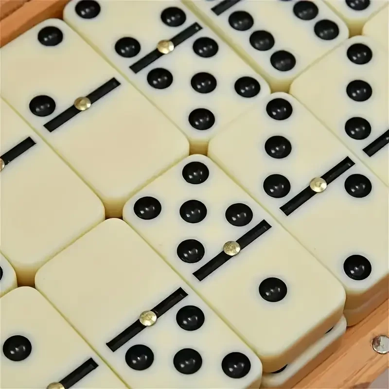 28pcs Double Six Dominoes Set with Wooden Storage Box