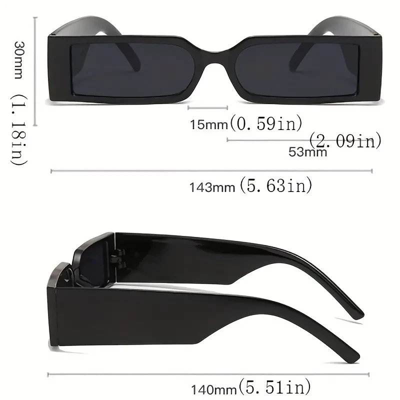 Rectangular Small Frame Sunglasses With Glasses Case