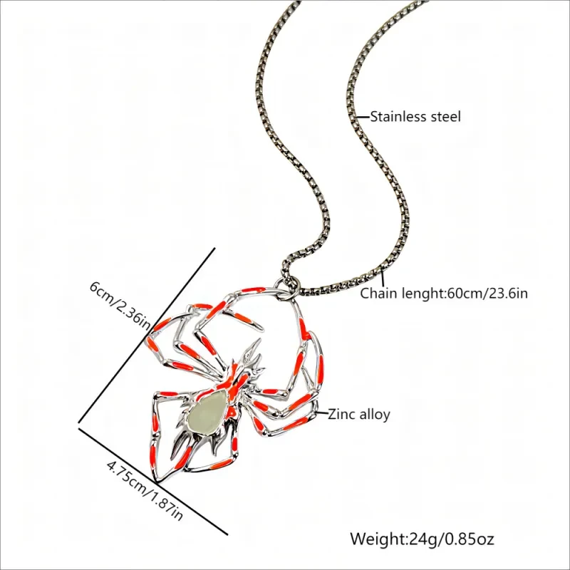 Halloween Creative Stereo Luminous Spider Necklace Jewerly