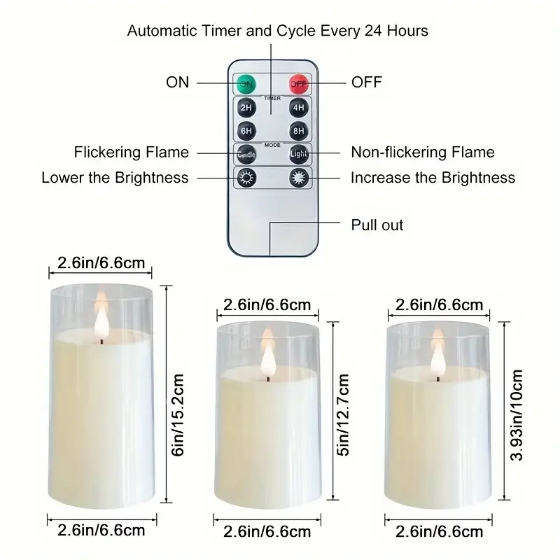 Remote-Controlled LED Flameless Candle Set