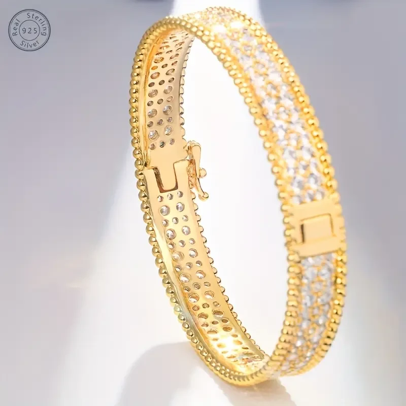 Luxurious 18K Gold-Plated Cubic Zirconia Bracelet