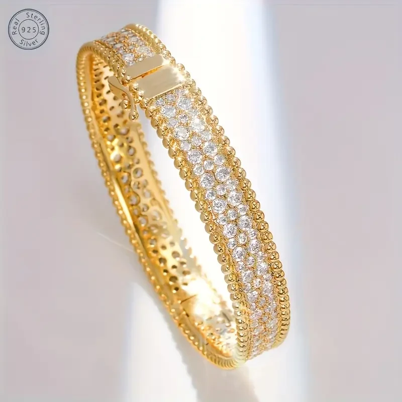 Luxurious 18K Gold-Plated Cubic Zirconia Bracelet