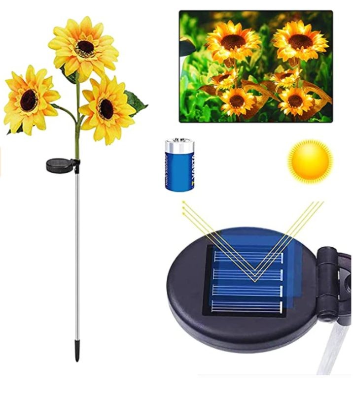 Solar LED Lights Outdoor Sunflower Lamp