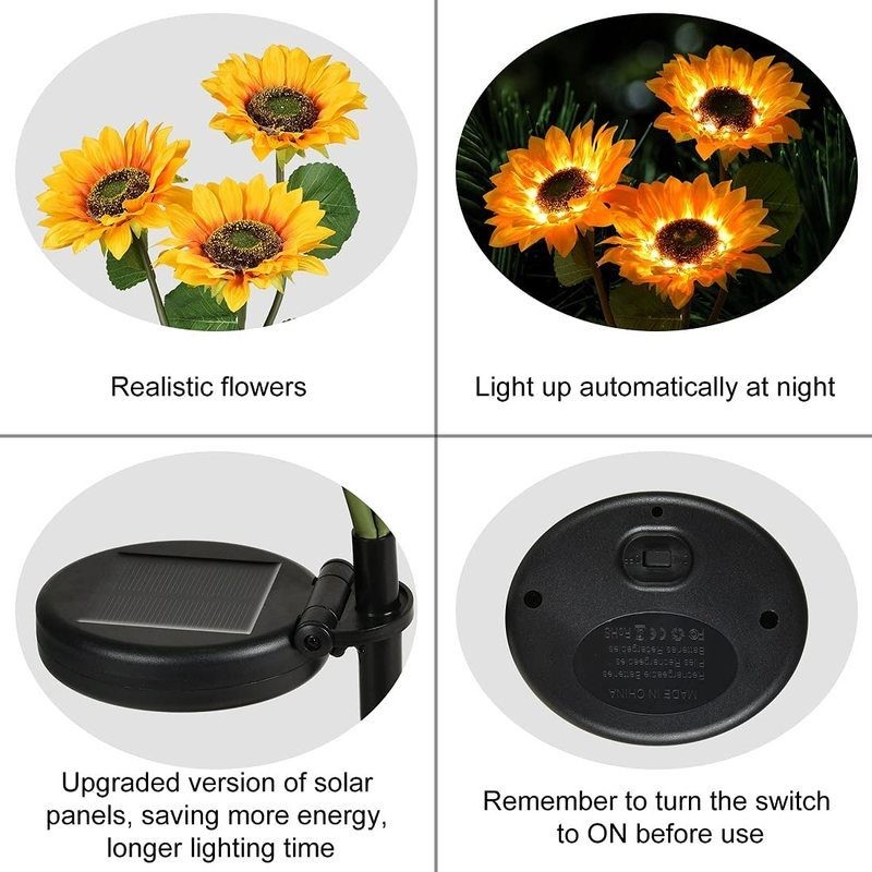 Solar LED Lights Outdoor Sunflower Lamp