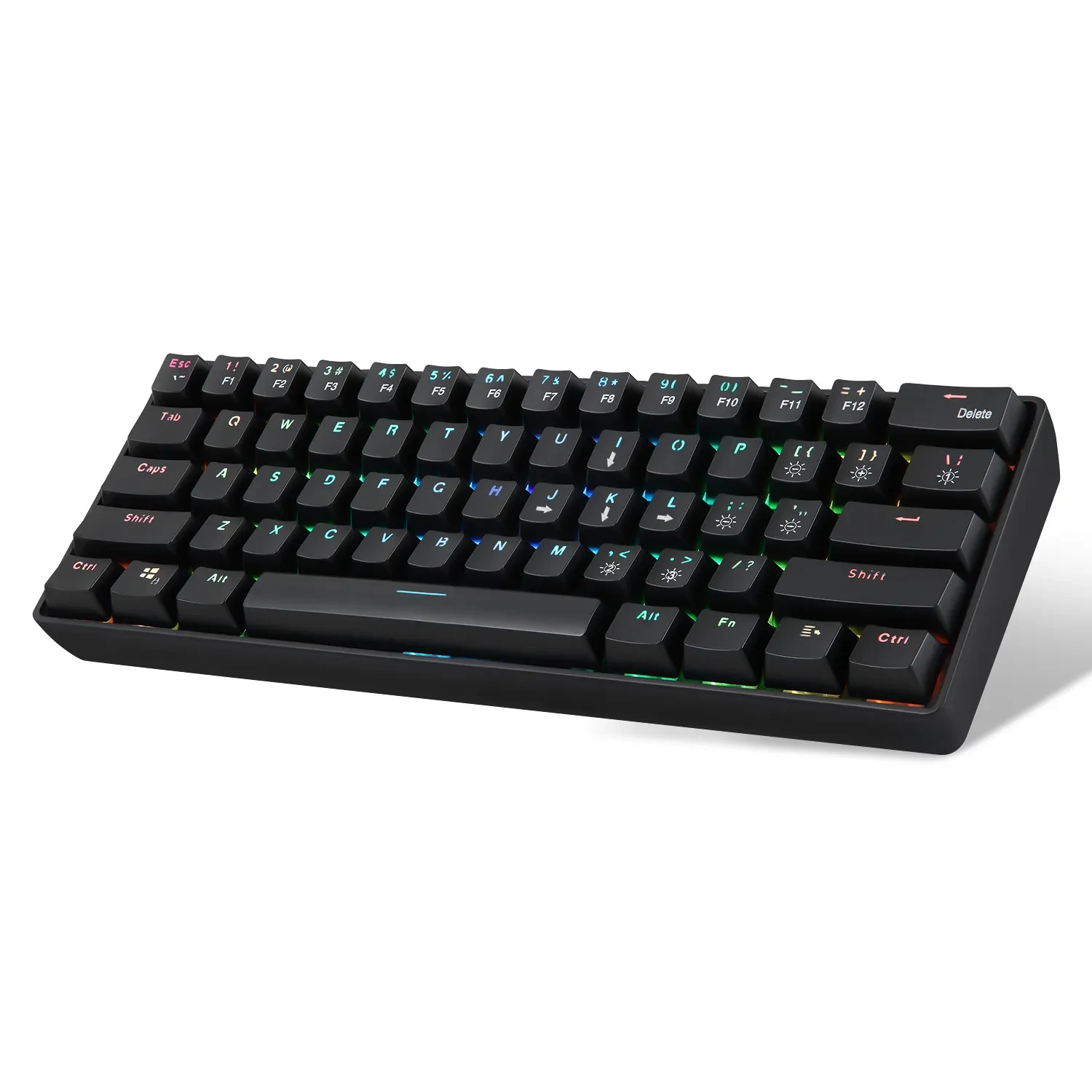 Upgraded New Rgb Wireless 2.4G Dual-Mode 61-Key Mechanical Keyboard