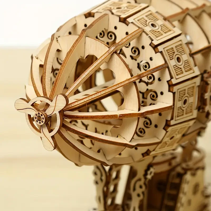 Handcrafted 3D Wooden Airship Puzzle