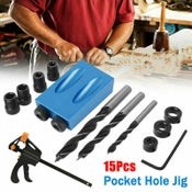 15pcs Pocket Hole Jig Set