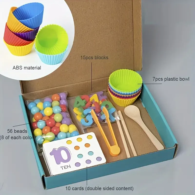 A set of wooden number counting games