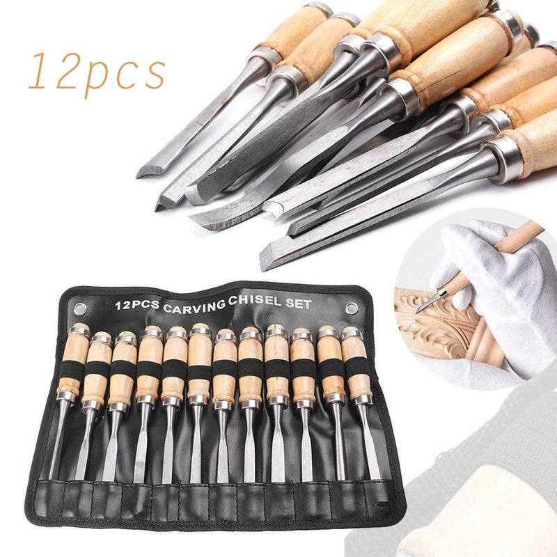 12PCS Wood Carving Knife Hand Chisel Set