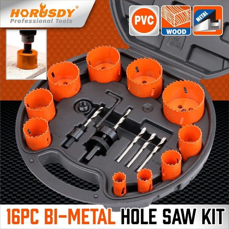 16Pcs Hole Saw Set Metal Wood Cutting High Speed Wood PVC Plastic Cutter