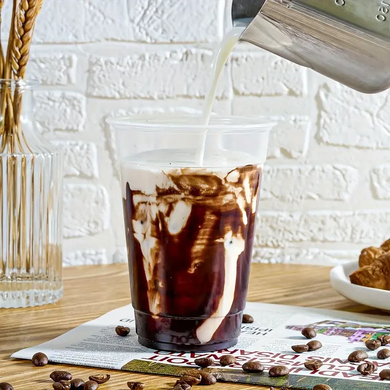 30pcs 16 oz Round Plastic Cups with Lids