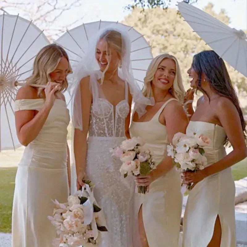 6PCS 80cm White Paper Umbrella Parasols