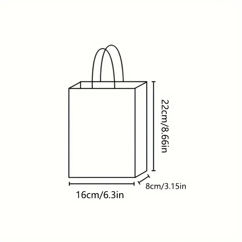 50/100pcs, White Paper Bags With Handles