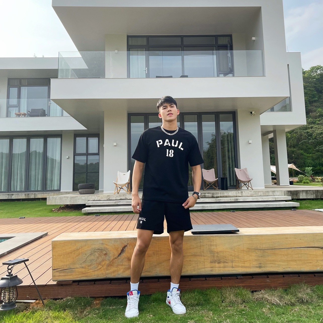 Bare Arms Summer New Simple Print Breathable Sports Loose Casual Suit Short Sleeve Shorts Two Piece Set