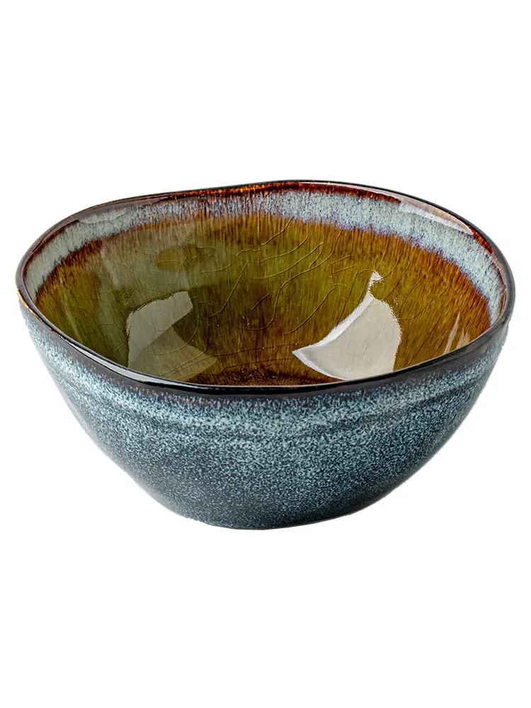 Retro Irregular 55-inch Ceramic Oatmeal Bowl Household