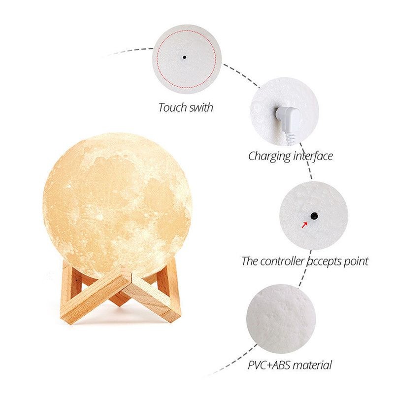 3D Moon Night Light 15cm