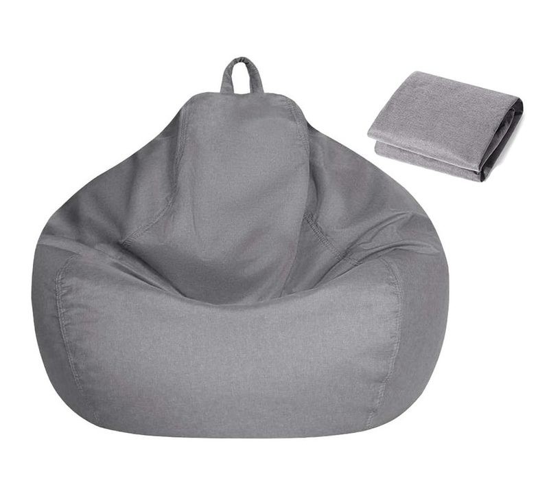 Bean Bag Chair Cover Sofa Cushion Light Gray