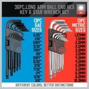 HORUSDY Hex Torx Key Long End Star Allen Wrench Ball Keys Metric SAE
